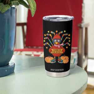 Funny Turkey Ice Hockey Gift Tumbler Cup Thankful For Hockey TS12 Print Your Wear