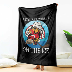 Lets Talk Turkey On The Ice Throw Blanket Retro Ocean Blue Ice Hockey Gift TS12 Print Your Wear