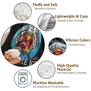 Lets Talk Turkey On The Ice Throw Blanket Retro Ocean Blue Ice Hockey Gift TS12 Print Your Wear