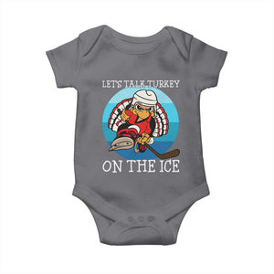 Lets Talk Turkey On The Ice Baby Onesie Retro Ocean Blue Ice Hockey Gift TS12 Charcoal Print Your Wear
