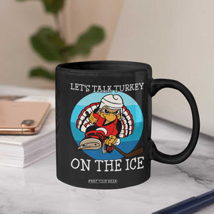 Lets Talk Turkey On The Ice Coffee Mug Retro Ocean Blue Ice Hockey Gift TS12 Print Your Wear