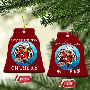 Lets Talk Turkey On The Ice Ceramic Ornament Retro Ocean Blue Ice Hockey Gift TS12 Print Your Wear