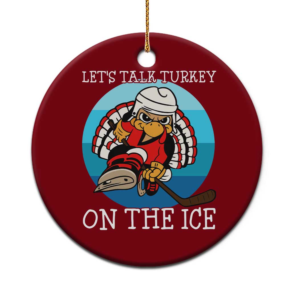 Lets Talk Turkey On The Ice Ceramic Ornament Retro Ocean Blue Ice Hockey Gift TS12 1pc Red Print Your Wear