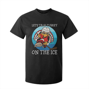 Lets Talk Turkey On The Ice T Shirt For Kid Retro Ocean Blue Ice Hockey Gift TS12 Black Print Your Wear
