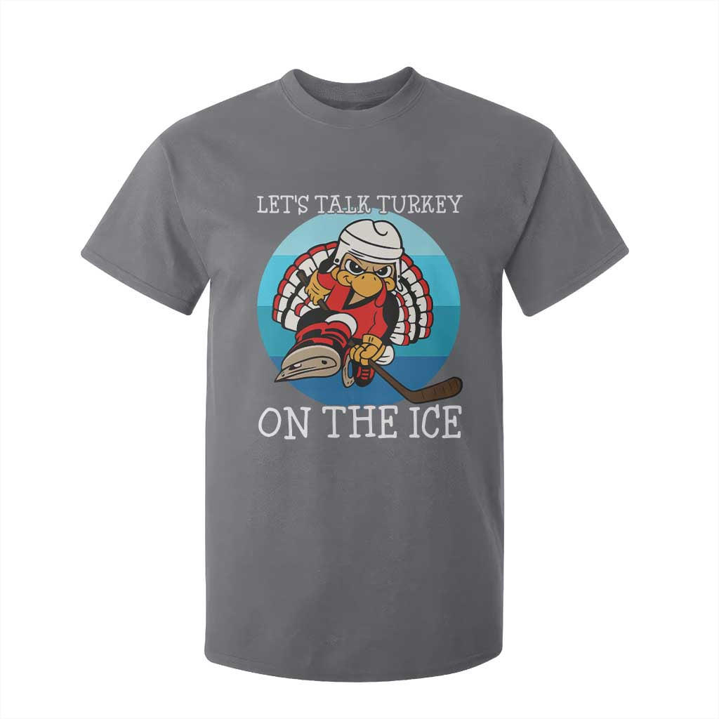 Lets Talk Turkey On The Ice T Shirt For Kid Retro Ocean Blue Ice Hockey Gift TS12 Charcoal Print Your Wear