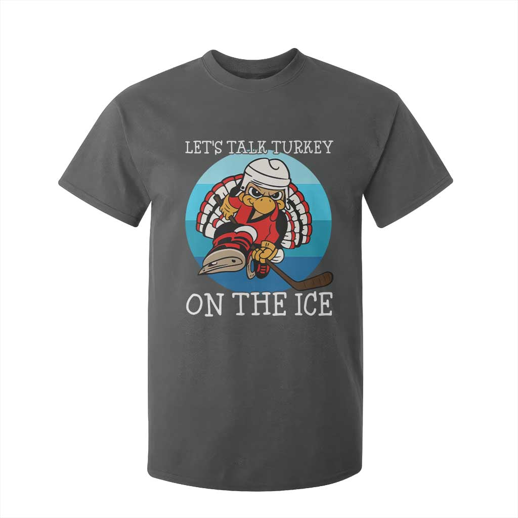 Lets Talk Turkey On The Ice T Shirt For Kid Retro Ocean Blue Ice Hockey Gift TS12 Dark Heather Print Your Wear