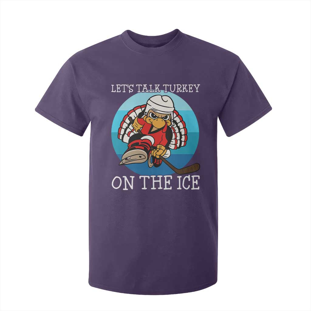Lets Talk Turkey On The Ice T Shirt For Kid Retro Ocean Blue Ice Hockey Gift TS12 Purple Print Your Wear