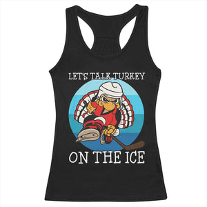 Lets Talk Turkey On The Ice Racerback Tank Top Retro Ocean Blue Ice Hockey Gift TS12 Black Print Your Wear