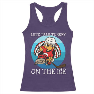 Lets Talk Turkey On The Ice Racerback Tank Top Retro Ocean Blue Ice Hockey Gift TS12 Purple Print Your Wear