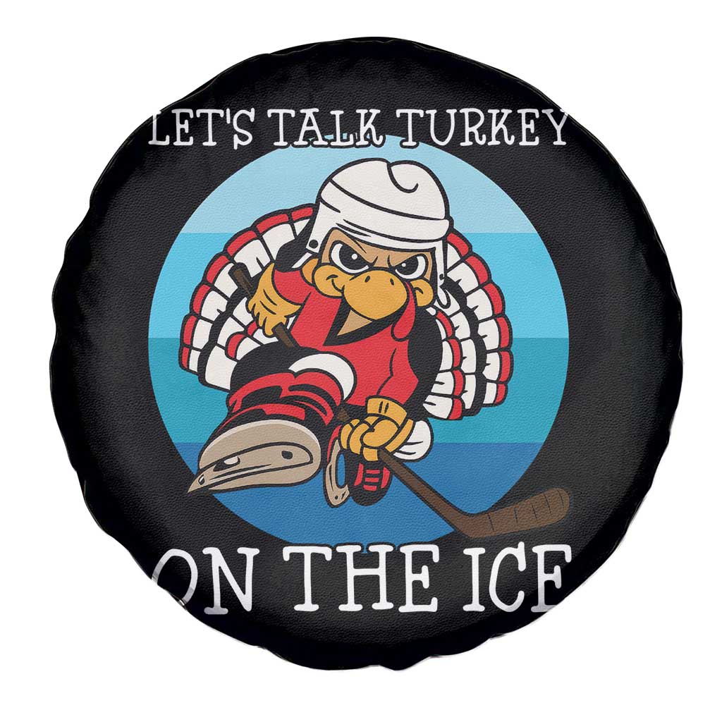 Lets Talk Turkey On The Ice Spare Tire Cover Retro Ocean Blue Ice Hockey Gift TS12 Print Your Wear