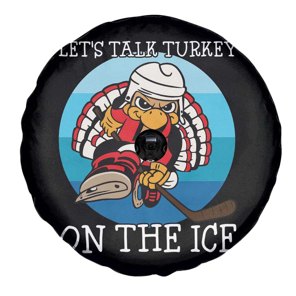 Lets Talk Turkey On The Ice Spare Tire Cover Retro Ocean Blue Ice Hockey Gift TS12 Print Your Wear