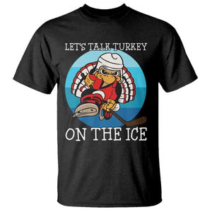 Lets Talk Turkey On The Ice T Shirt Retro Ocean Blue Ice Hockey Gift TS12 Black Print Your Wear