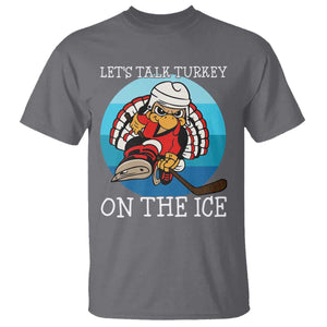 Lets Talk Turkey On The Ice T Shirt Retro Ocean Blue Ice Hockey Gift TS12 Charcoal Print Your Wear