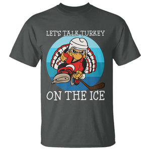 Lets Talk Turkey On The Ice T Shirt Retro Ocean Blue Ice Hockey Gift TS12 Dark Heather Print Your Wear
