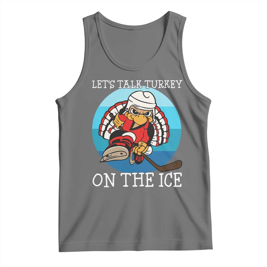 Lets Talk Turkey On The Ice Tank Top Retro Ocean Blue Ice Hockey Gift TS12 Black Heather Print Your Wear
