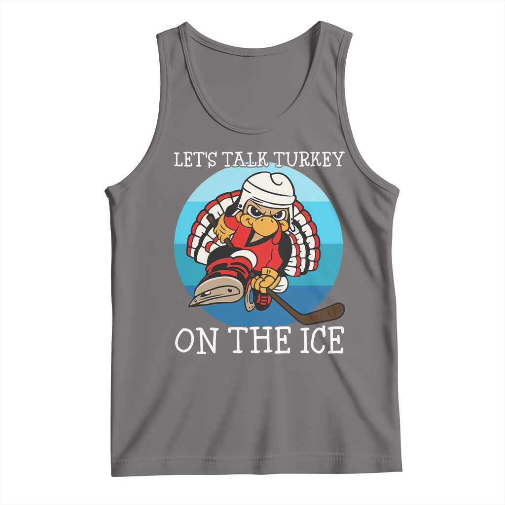 Lets Talk Turkey On The Ice Tank Top Retro Ocean Blue Ice Hockey Gift TS12 Deep Heather Print Your Wear