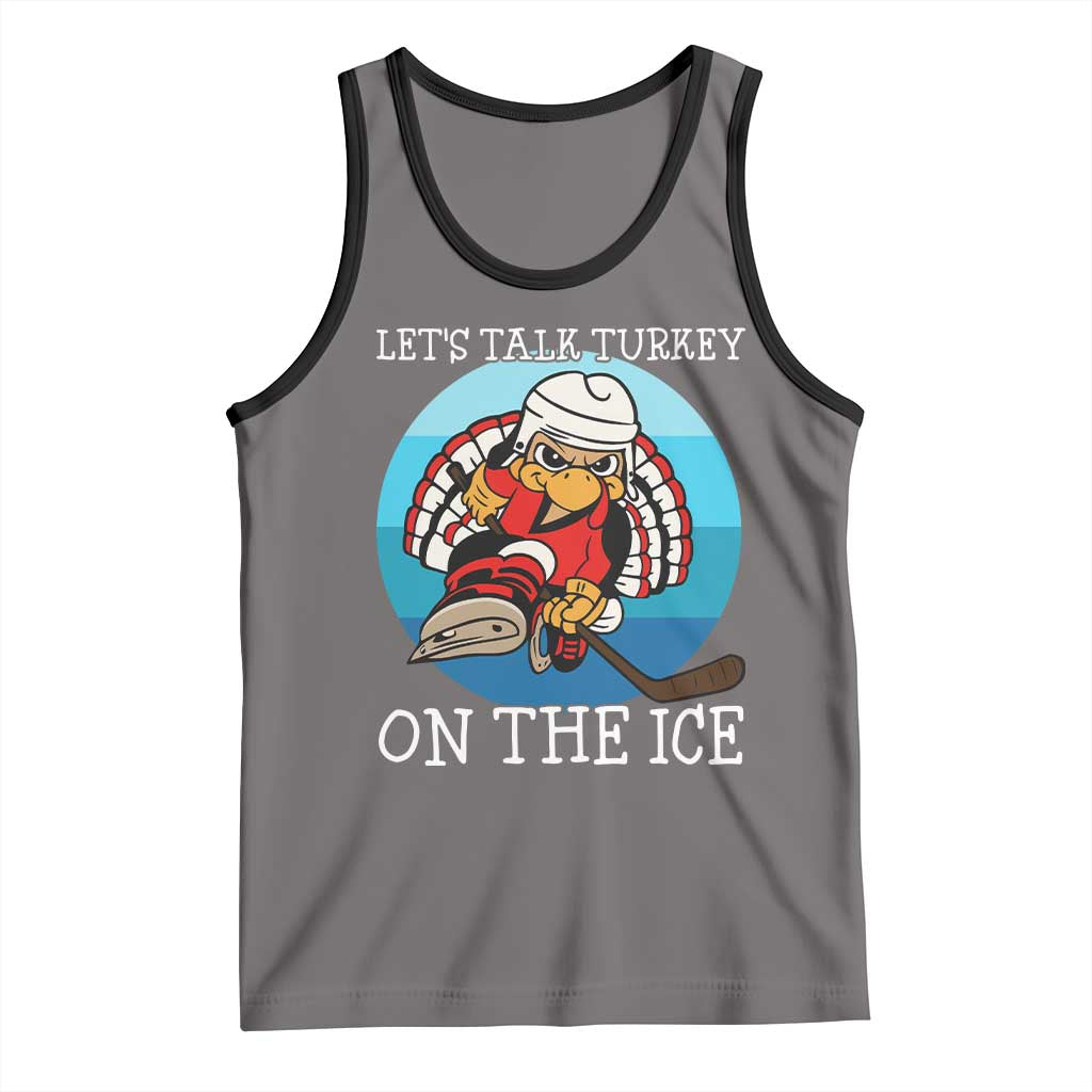 Lets Talk Turkey On The Ice Tank Top Retro Ocean Blue Ice Hockey Gift TS12 Deep Heather Black Print Your Wear
