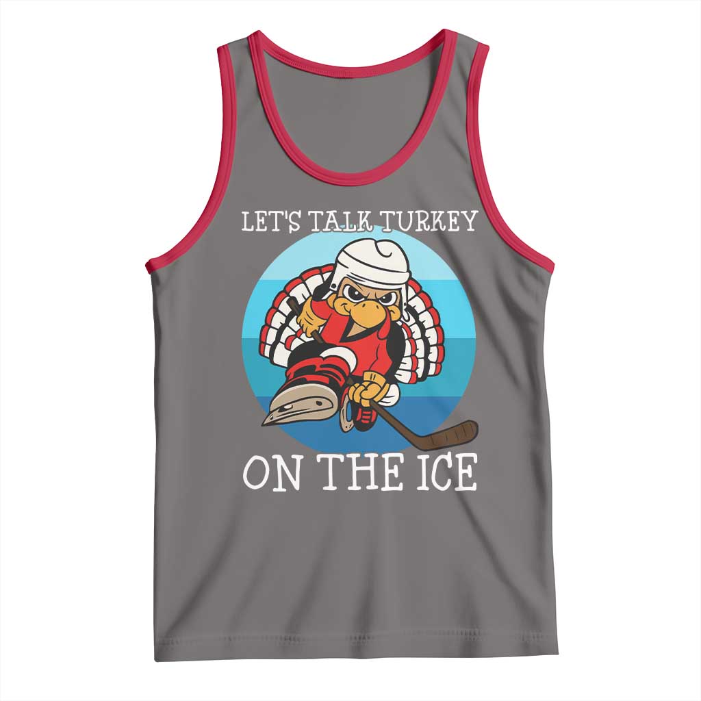 Lets Talk Turkey On The Ice Tank Top Retro Ocean Blue Ice Hockey Gift TS12 Deep Heather Red Print Your Wear