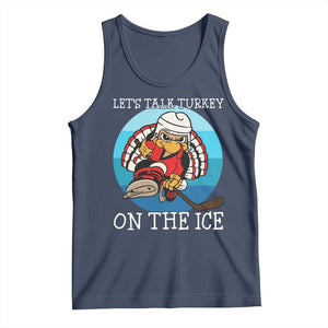 Lets Talk Turkey On The Ice Tank Top Retro Ocean Blue Ice Hockey Gift TS12 Navy Print Your Wear