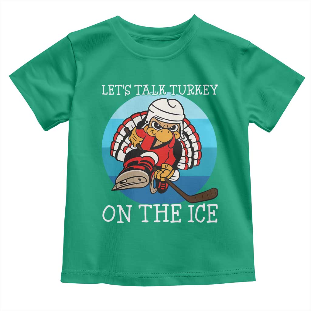 Lets Talk Turkey On The Ice Toddler T Shirt Retro Ocean Blue Ice Hockey Gift TS12 Irish Green Print Your Wear