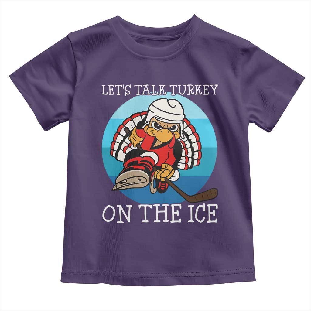 Lets Talk Turkey On The Ice Toddler T Shirt Retro Ocean Blue Ice Hockey Gift TS12 Purple Print Your Wear