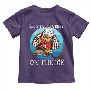 Lets Talk Turkey On The Ice Toddler T Shirt Retro Ocean Blue Ice Hockey Gift TS12 Purple Print Your Wear