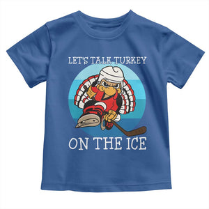 Lets Talk Turkey On The Ice Toddler T Shirt Retro Ocean Blue Ice Hockey Gift TS12 Royal Blue Print Your Wear