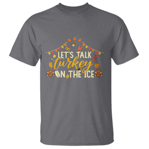 Funny Thanksgiving Ice Hockey Gift T Shirt Lets Talk Turkey On The Ice TS12 Charcoal Print Your Wear
