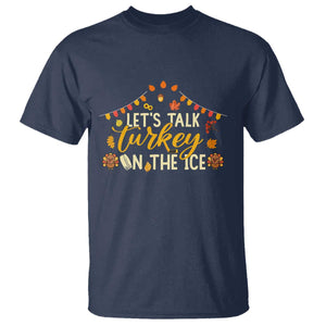 Funny Thanksgiving Ice Hockey Gift T Shirt Lets Talk Turkey On The Ice TS12 Navy Print Your Wear