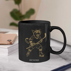 Vintage Cat Playing Hockey Coffee Mug Kitten Lover Player Gift TS12 Print Your Wear