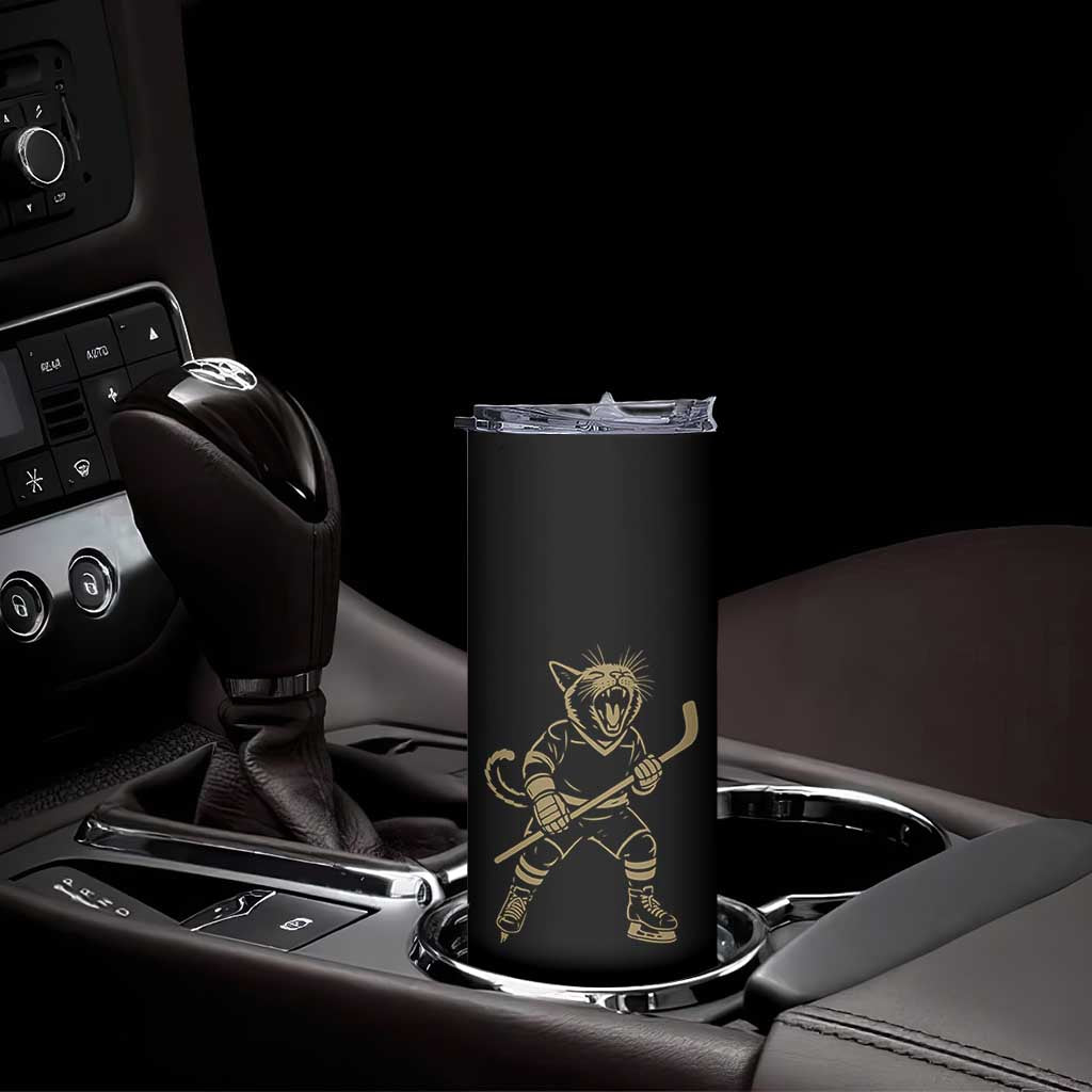 Vintage Cat Playing Hockey Skinny Tumbler Kitten Lover Player Gift TS12 Print Your Wear