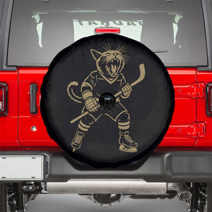 Vintage Cat Playing Hockey Spare Tire Cover Kitten Lover Player Gift TS12 Black Print Your Wear