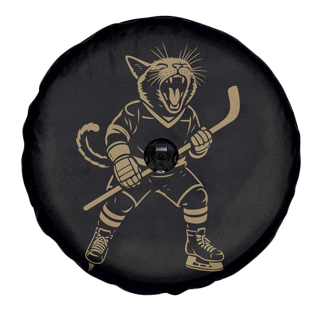 Vintage Cat Playing Hockey Spare Tire Cover Kitten Lover Player Gift TS12 Print Your Wear