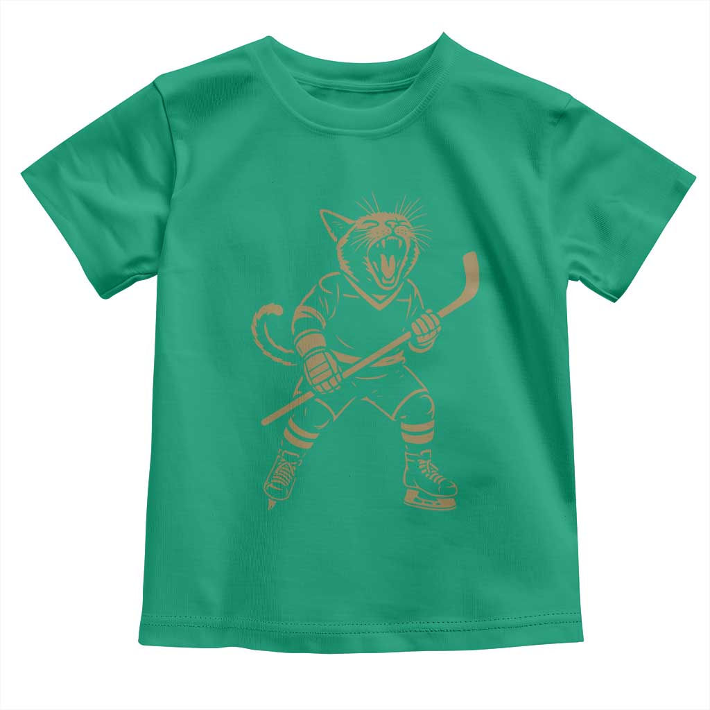 Vintage Cat Playing Hockey Toddler T Shirt Kitten Lover Player Gift TS12 Irish Green Print Your Wear