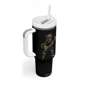 Vintage Cat Playing Hockey Tumbler With Handle Kitten Lover Player Gift TS12 Print Your Wear