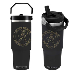 Vintage I Like Cats And Hockey And Maybe Three People Funny Gift Flip Straw Tumbler TS12 One Size: 30 oz Black Print Your Wear