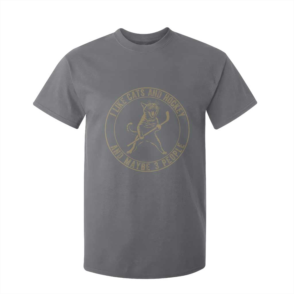 Vintage I Like Cats And Hockey And Maybe Three People Funny Gift T Shirt For Kid TS12 Charcoal Print Your Wear