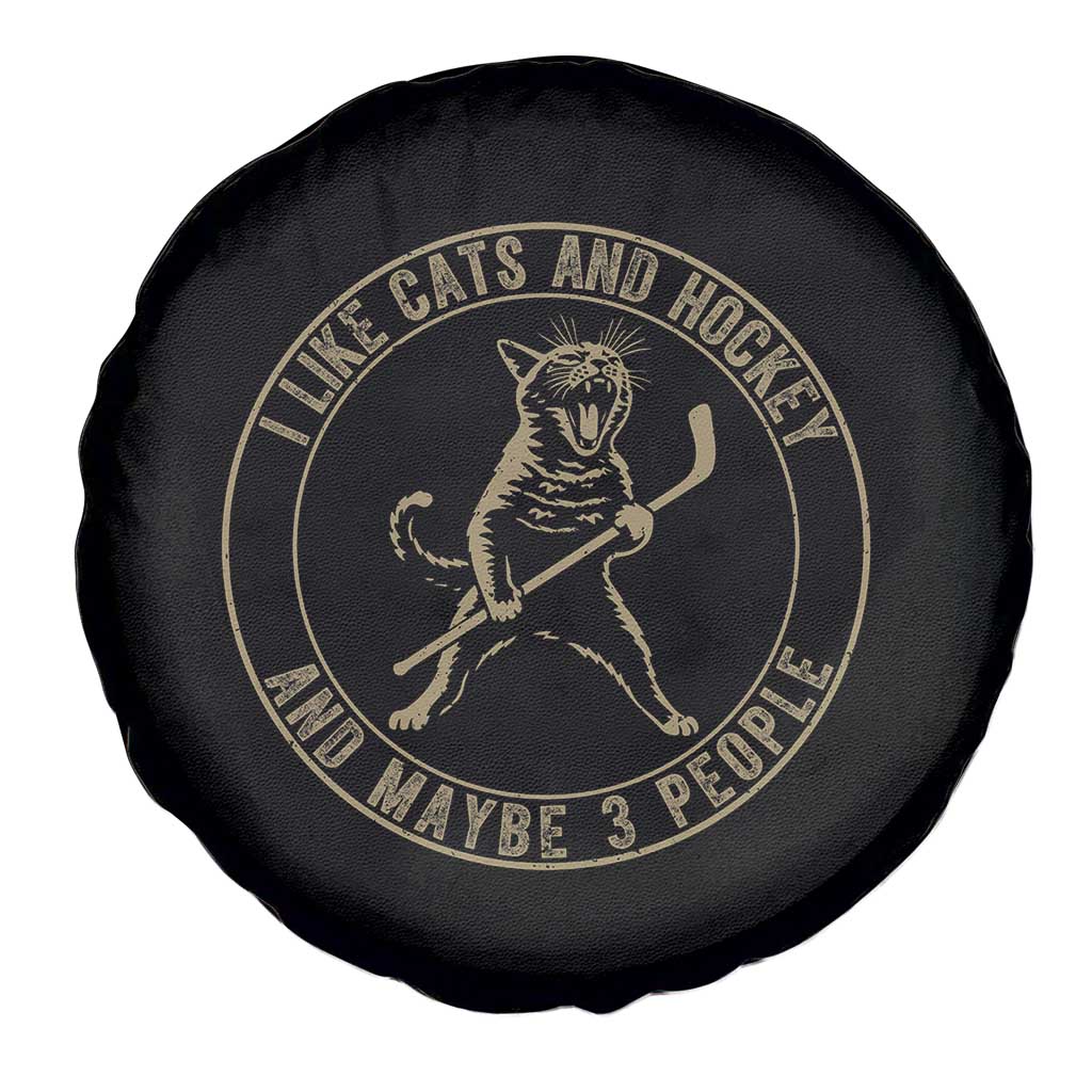 Vintage I Like Cats And Hockey And Maybe Three People Funny Gift Spare Tire Cover TS12 Print Your Wear
