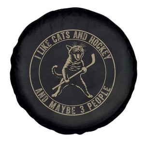 Vintage I Like Cats And Hockey And Maybe Three People Funny Gift Spare Tire Cover TS12 Print Your Wear