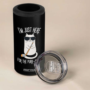 Im Just Here For The Purr Play 4 in 1 Can Cooler Tumbler Funny Cat Hockey Gift TS12 Print Your Wear