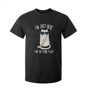 Im Just Here For The Purr Play T Shirt For Kid Funny Cat Hockey Gift TS12 Black Print Your Wear
