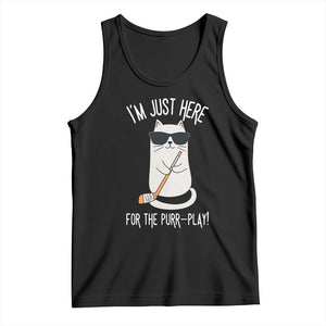 Im Just Here For The Purr Play Tank Top Funny Cat Hockey Gift TS12 Black Print Your Wear
