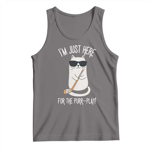 Im Just Here For The Purr Play Tank Top Funny Cat Hockey Gift TS12 Deep Heather Print Your Wear