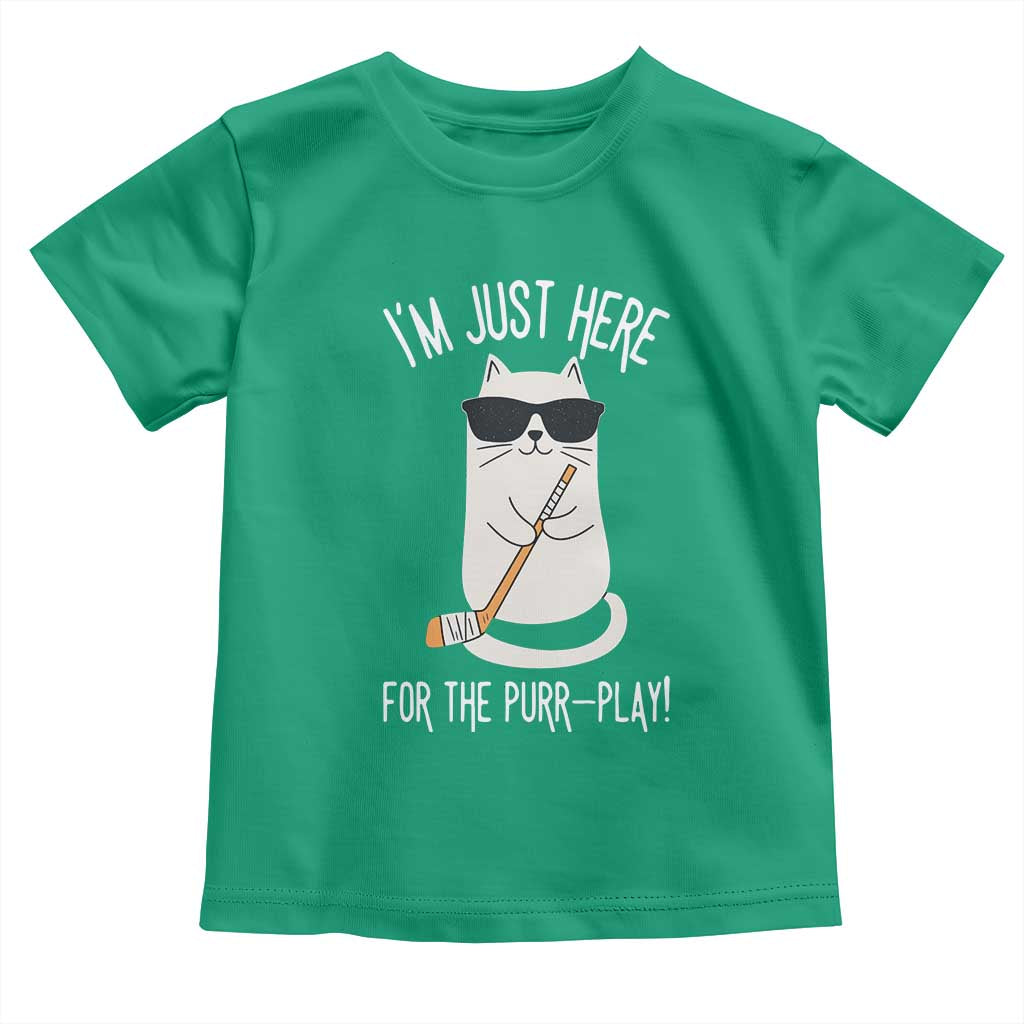 Im Just Here For The Purr Play Toddler T Shirt Funny Cat Hockey Gift TS12 Irish Green Print Your Wear