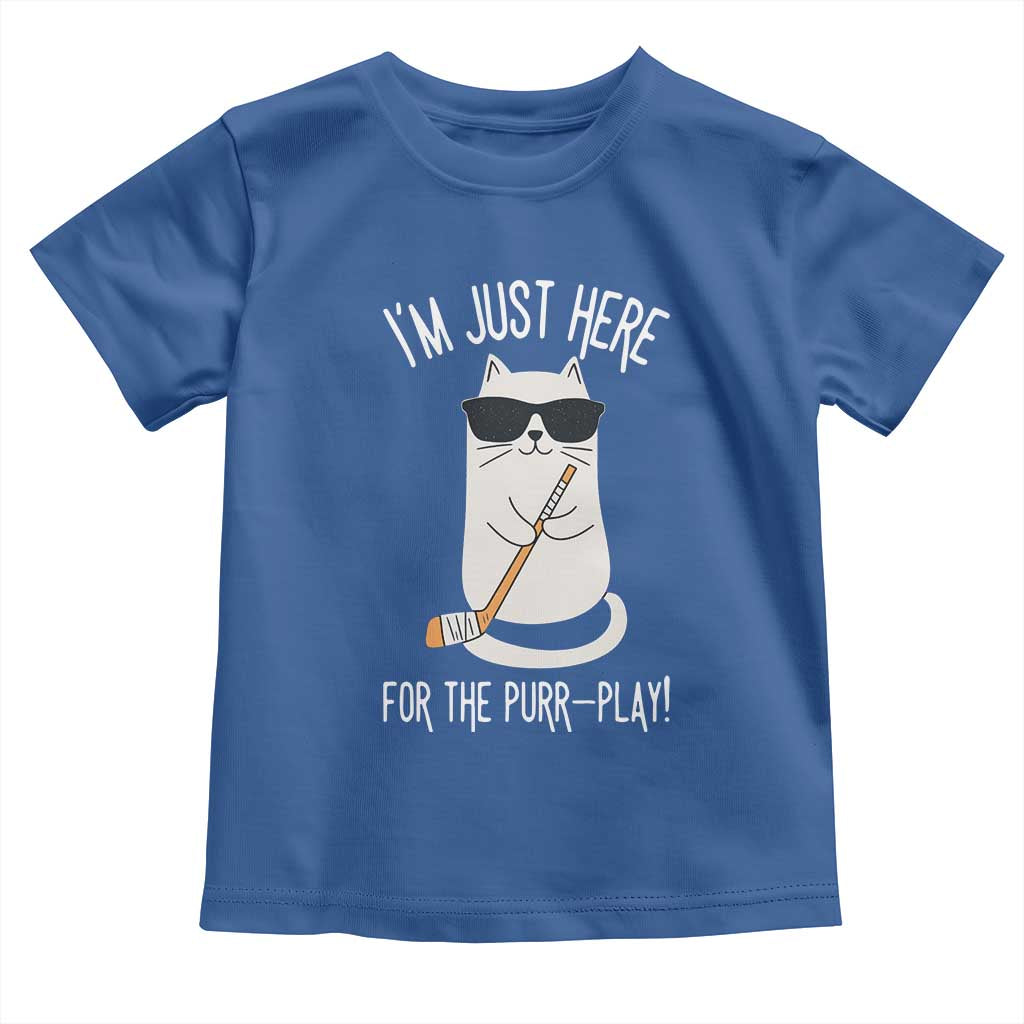 Im Just Here For The Purr Play Toddler T Shirt Funny Cat Hockey Gift TS12 Royal Blue Print Your Wear