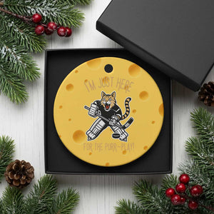 Vintage Cat Hockey Goalie Ceramic Ornament Funny Im Just Here For The Purr Play Gift TS12 1pc Yellow Cheese Print Your Wear