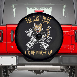 Vintage Cat Hockey Goalie Spare Tire Cover Funny Im Just Here For The Purr Play Gift TS12 Black Print Your Wear