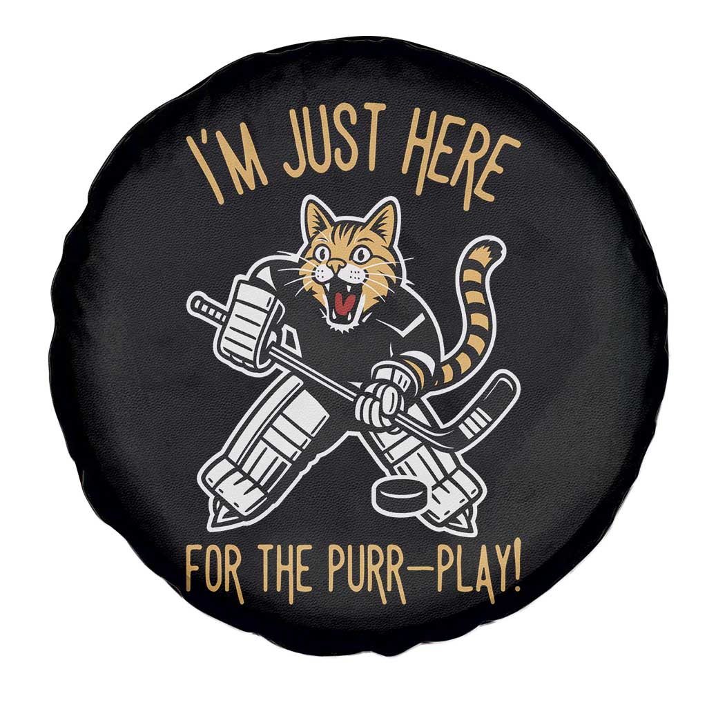 Vintage Cat Hockey Goalie Spare Tire Cover Funny Im Just Here For The Purr Play Gift TS12 Print Your Wear