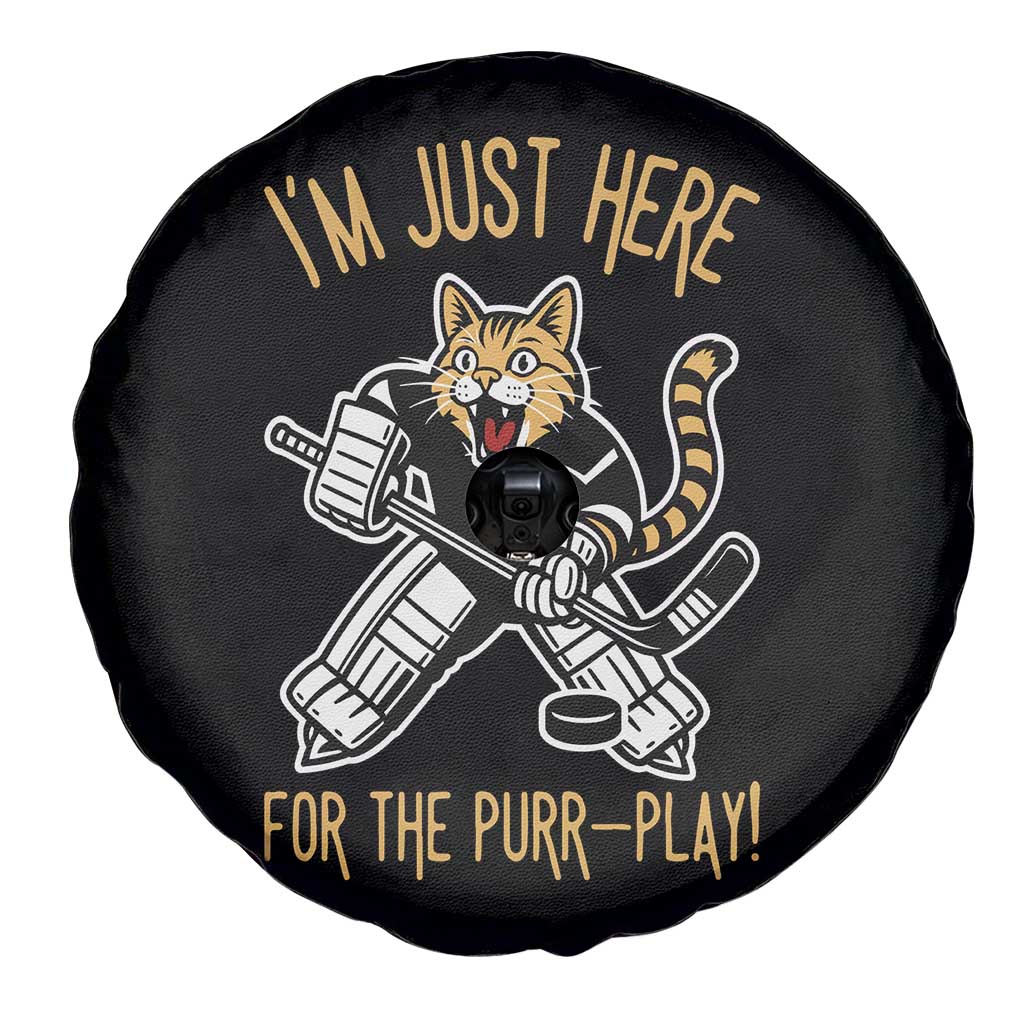 Vintage Cat Hockey Goalie Spare Tire Cover Funny Im Just Here For The Purr Play Gift TS12 Print Your Wear