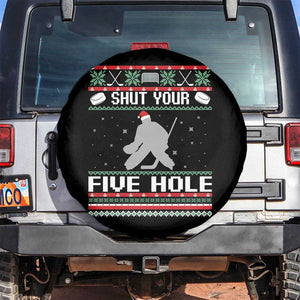 Funny Hockey Goalie Ugly Christmas Gift Spare Tire Cover Shut Your Five Hole TS12 No hole Black Print Your Wear